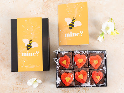 'Bee Mine' Luxury Heart Brownie Gift