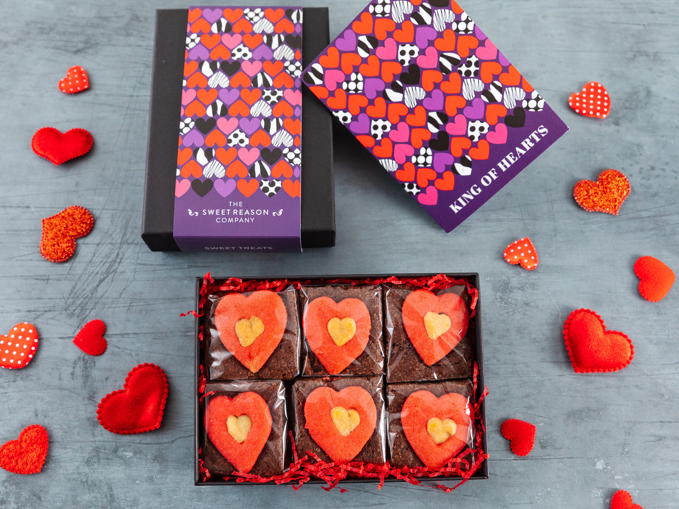 'King of Hearts' Luxury Heart Brownie Gift
