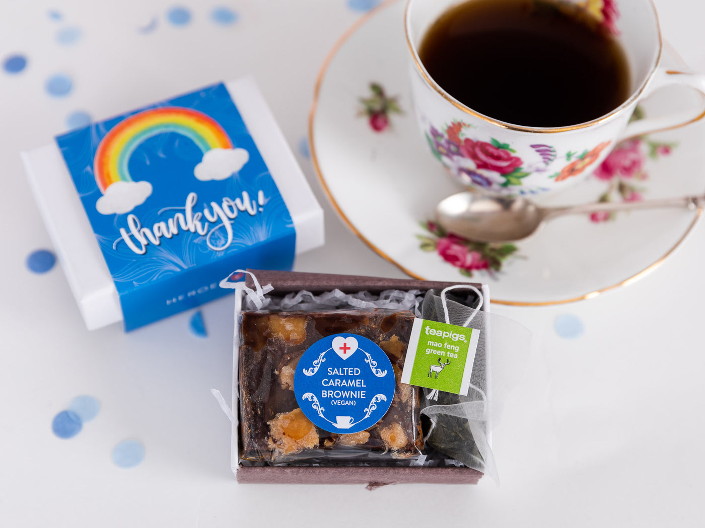 Thank You - Rainbow Mini Vegan Brownie & Tea Gift